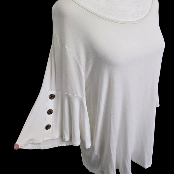 gyft Tops - Ivory  Dolman Sleeve Blouse with Relaxed Fit